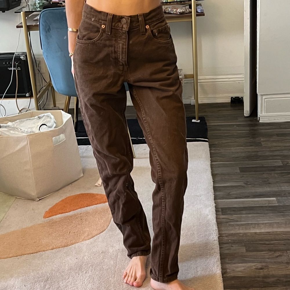 brown vintage levi high waisted jeans size small